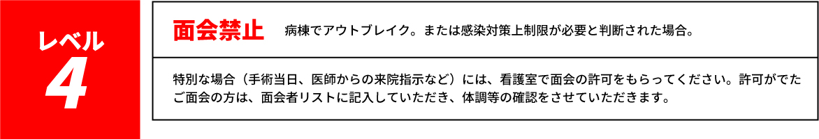 医療法人桃花会 一宮温泉病院 人工関節・スポーツ医学センター 面会制限レベル4