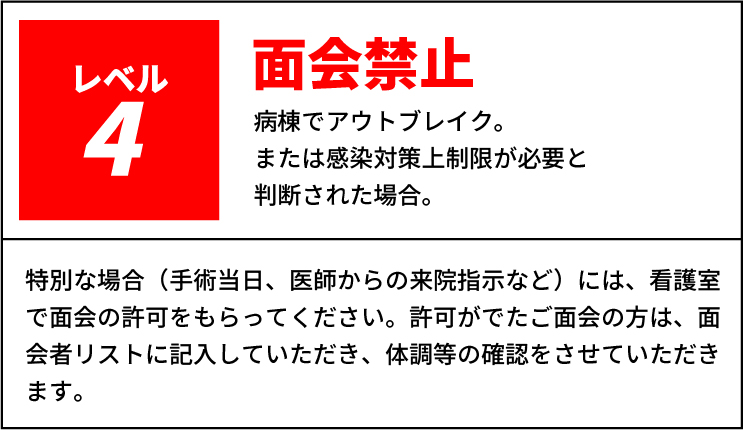 医療法人桃花会 一宮温泉病院 人工関節・スポーツ医学センター 面会制限レベル4